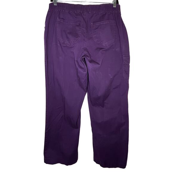 JMS Just My Size Deep Purple Elastic Waist Cargo Scrubs Pants Plus Size 16W - Picture 1 of 4